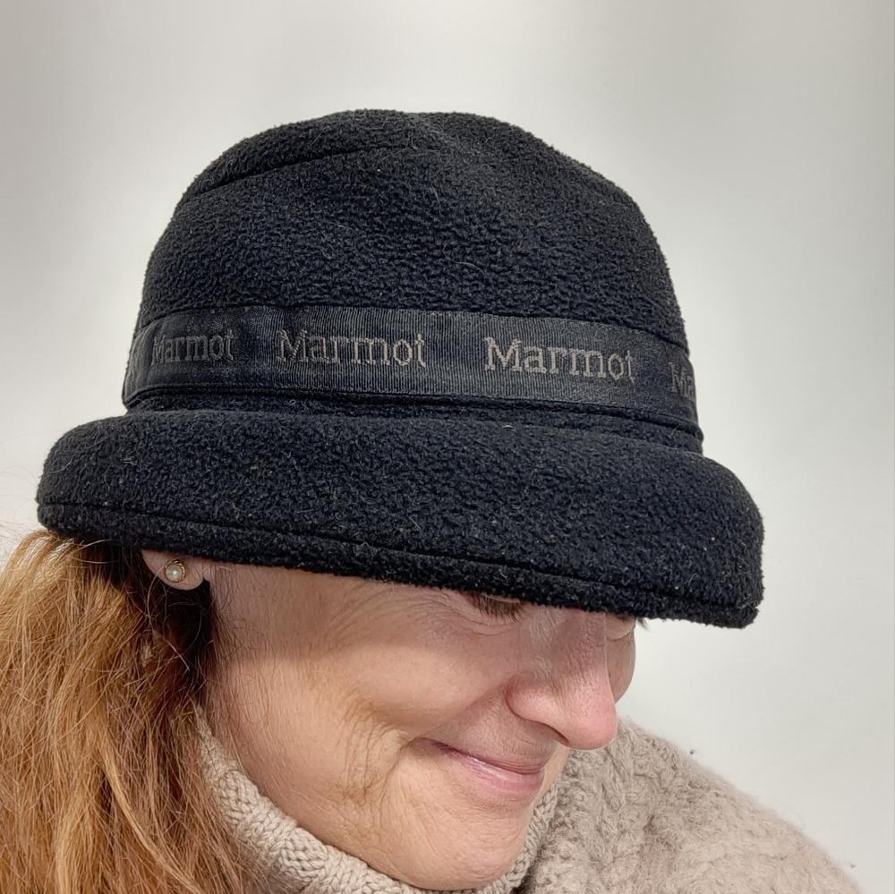 Marmot Black Fleece Rolled Brim Hat